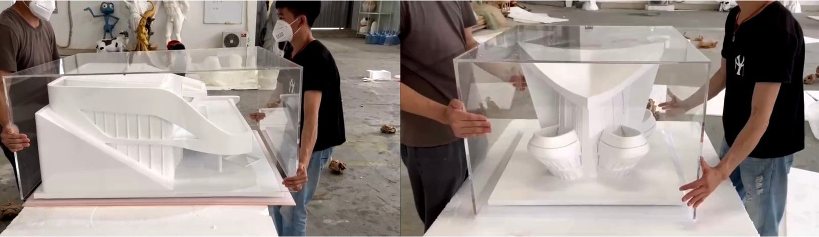 建築模型與壓克力展示盒成品
